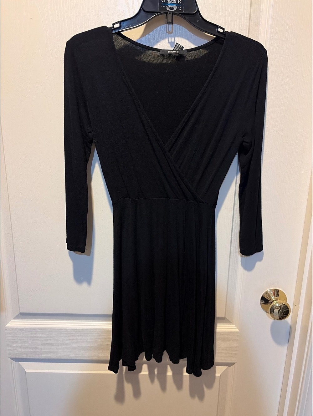 Forever 21 Black Long Sleeve Wrap Dress Size Small